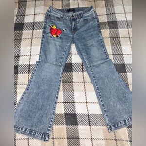 Stylish Blue Flared Ed Hardy Women Jeans